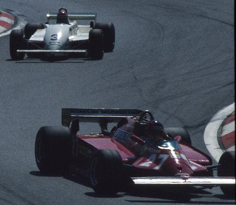 Gilles Villeneuve (27, Ferrari 126/C), Eddie Cheever (3, Tyrrell 010)