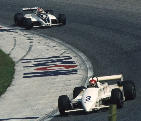 Eddie Cheever (3, Tyrrell 010), Nelson Piquet (5, Brabham BT49)