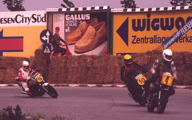 Franz Schopf (4, Honda VT 500E), Josef Wei (10, Honda VT 500E), Harald Oberfrank (16, Honda VT 500E) 