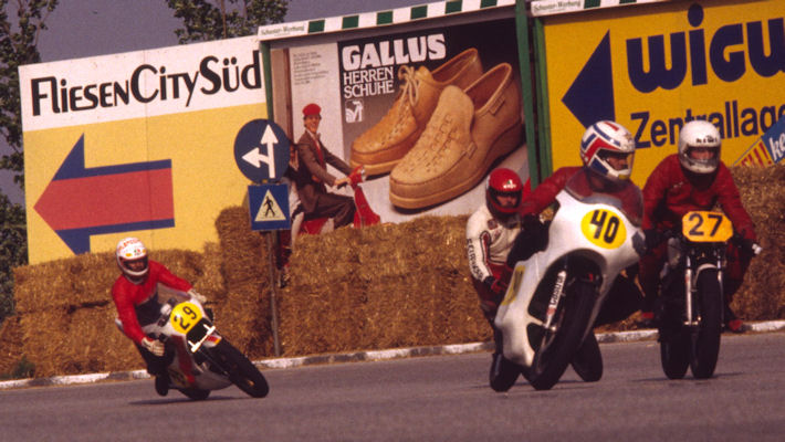 Eduard Haumer (40, Yamaha RD 350 LC), Rudi Scheiber (27, Yamaha RD 350 LC), Erfried Pcher (29, Yamaha RD 350 LC)