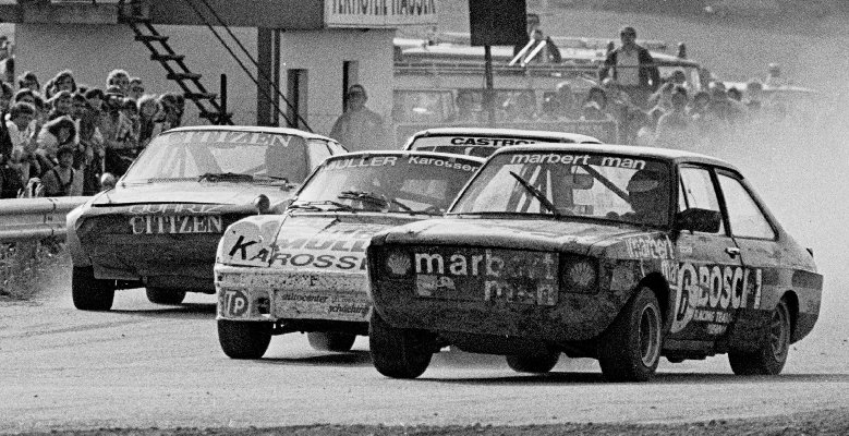 Dieter Karl Anton (6, Ford Escort), Hartwig Kamarad (16, Porsche), Georg Wasgott (11, Alfretta), Hubert Katzian (VW Golf)