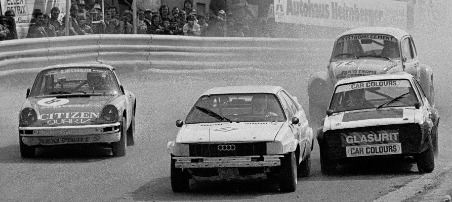 Gnther Spindler (8, Porsche), Jan de Rooy (51, Audi Quattro), John Welch (60, Ford Escort), Lars Nystrm (72, VW Kfer)