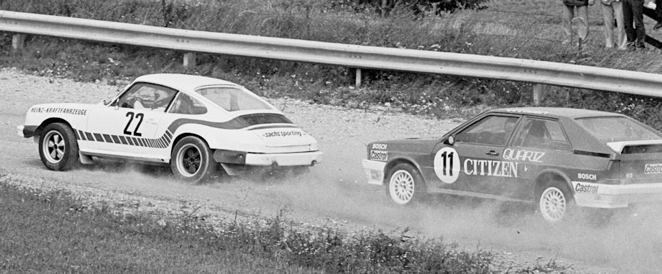 Rudolf Heinz (22, Porsche 911 SC), Rene Vontsina (11, Audi Quattro)