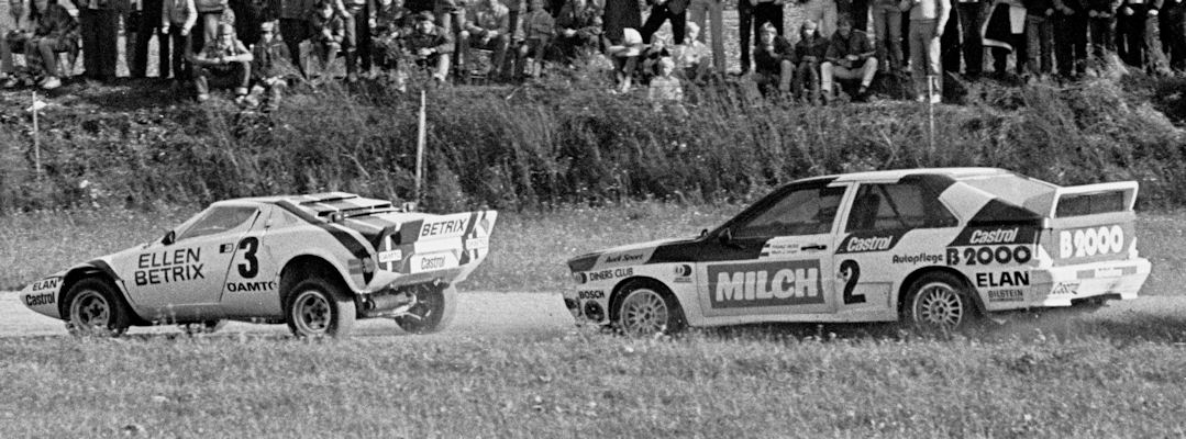 Andreas Bentza (3, Lancia Stratos), Franz Wurz (2, Audi Quattro)