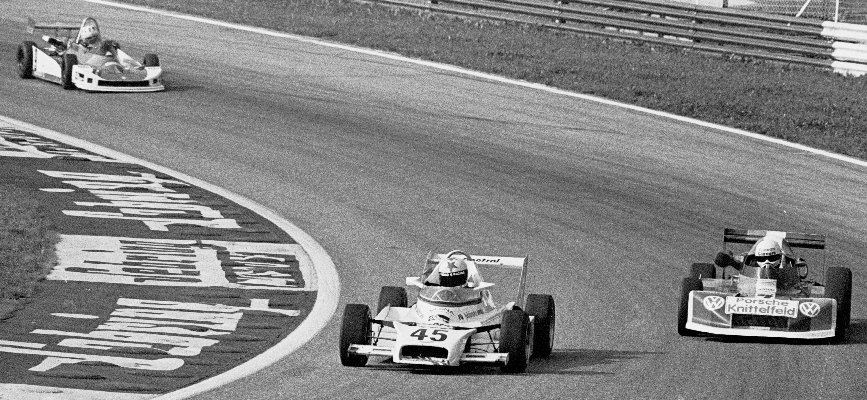 Formel Super V, Francy Jerancic (45, Chevron B45), Michael Kahnt (7, March 783), Bruno Eichmann (9, Argo SV)