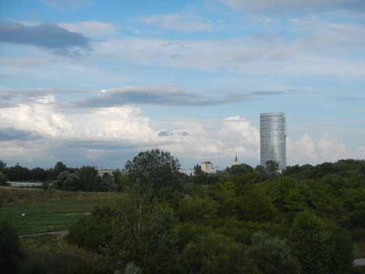 Foto vom 4.August 2014 - Blick vom Nordsteg nach Floridsdorf