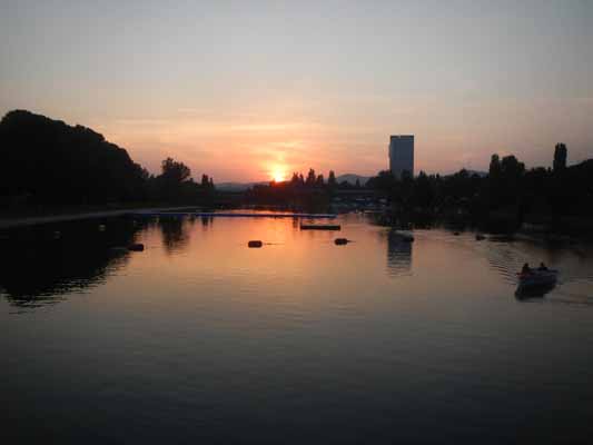 Foto vom 5.September 2014 - Sonnenuntergang an der Alte Donau