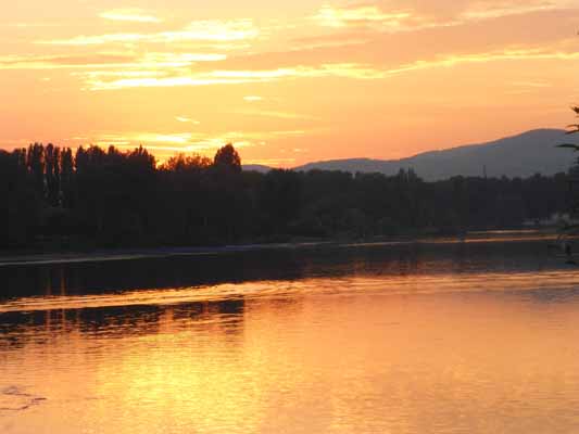 Foto vom 8.September 2014 - Sonnenuntergang an der Alte Donau