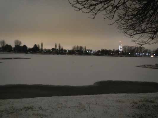 Foto vom 7.Jnner 2015 - Schnee auf der Alten Donau
