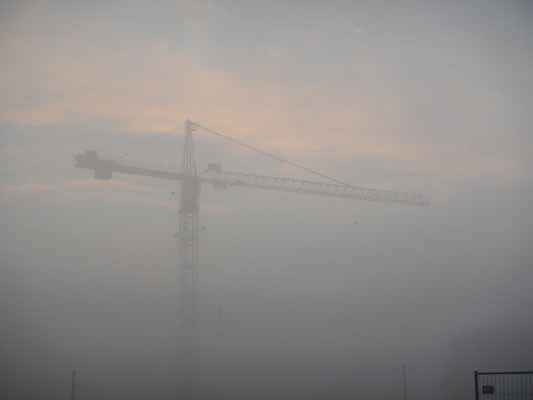 Foto vom 5.November 2015 - Kran im Nebel