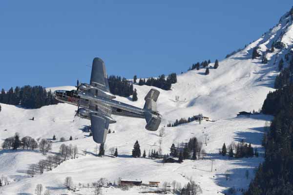 Foto vom 21. Jnner 2017 - Flugzeug ber Kitzbhel