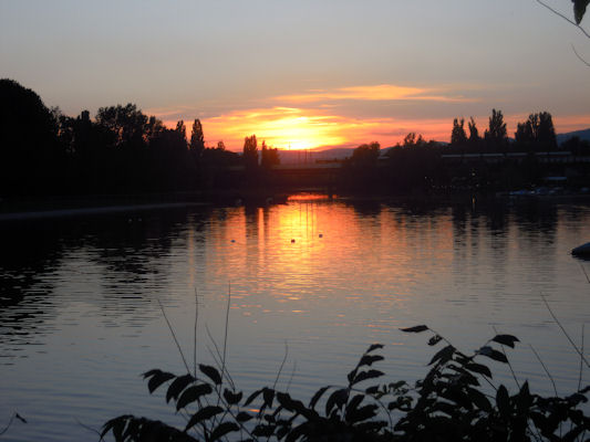 Foto vom 22. September 2010 - Sonnenuntergang an der alten Donau